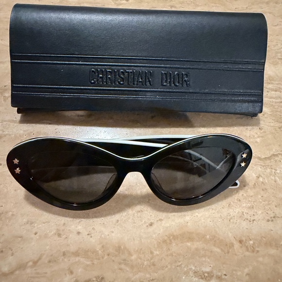 Dior Black and White Star-Embellished Sunglasses - Picture 3 of 5